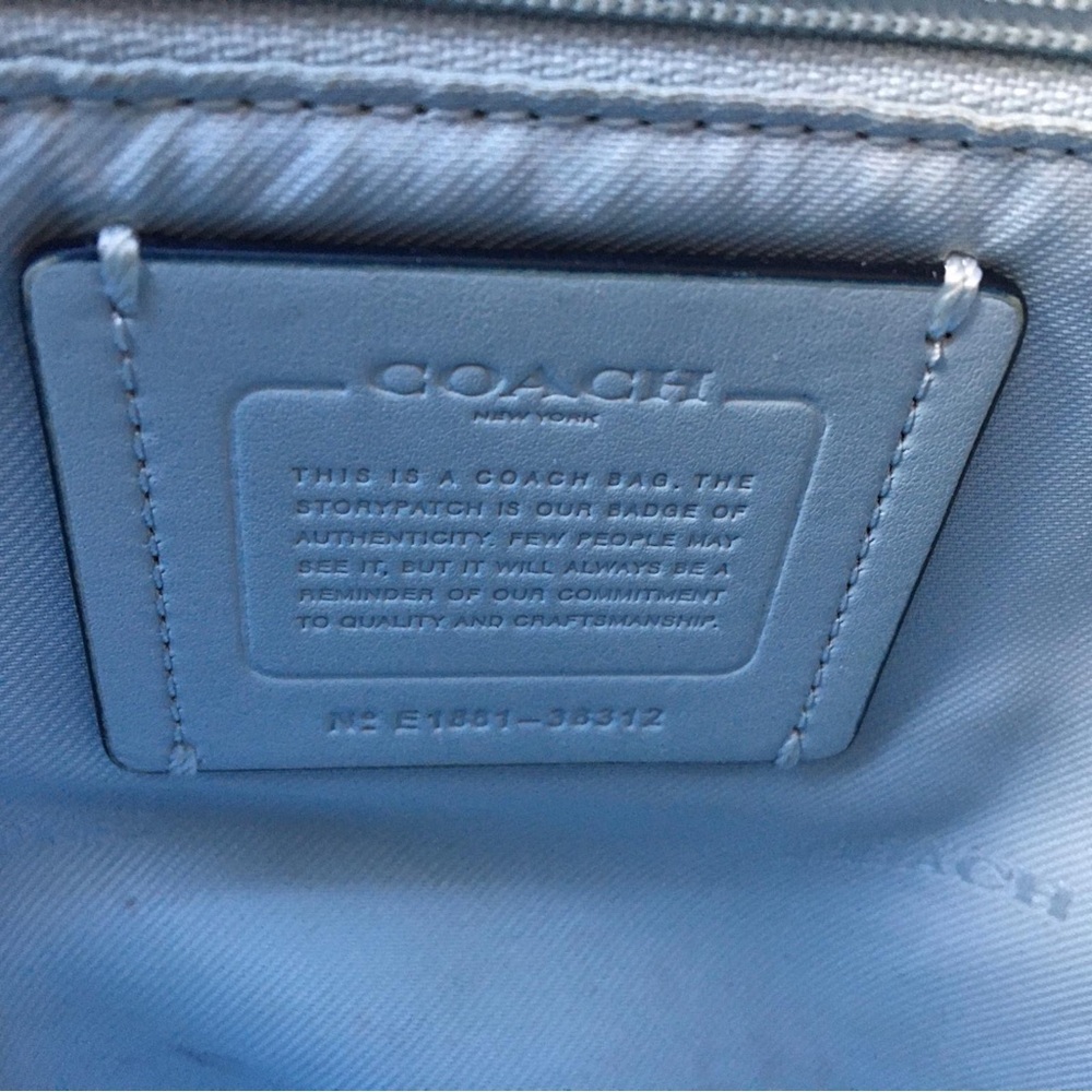 Coach Sky Blue Leather Tote - Picture 4 of 5